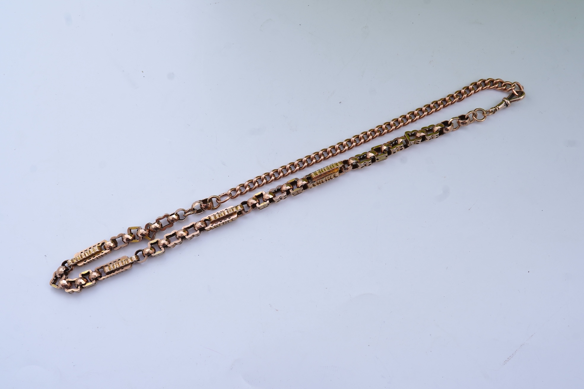 A gold necklace, late 19th century composite